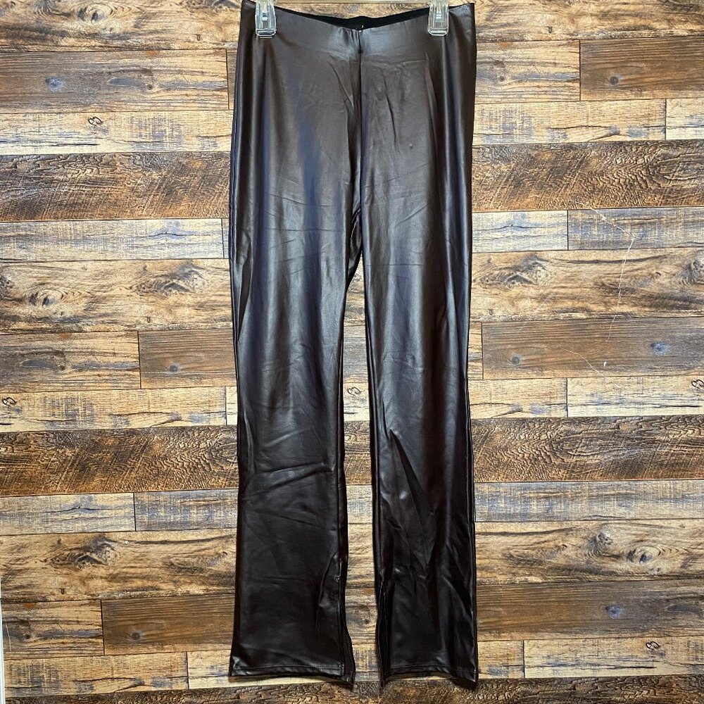Wet Seal Pants | Glossy | Smooth | Chestnut | Brown | 100% Polyurethane | Large